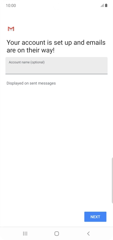 Press Account name (optional) and key in the required name. Press Account name (optional) and key in the required name.