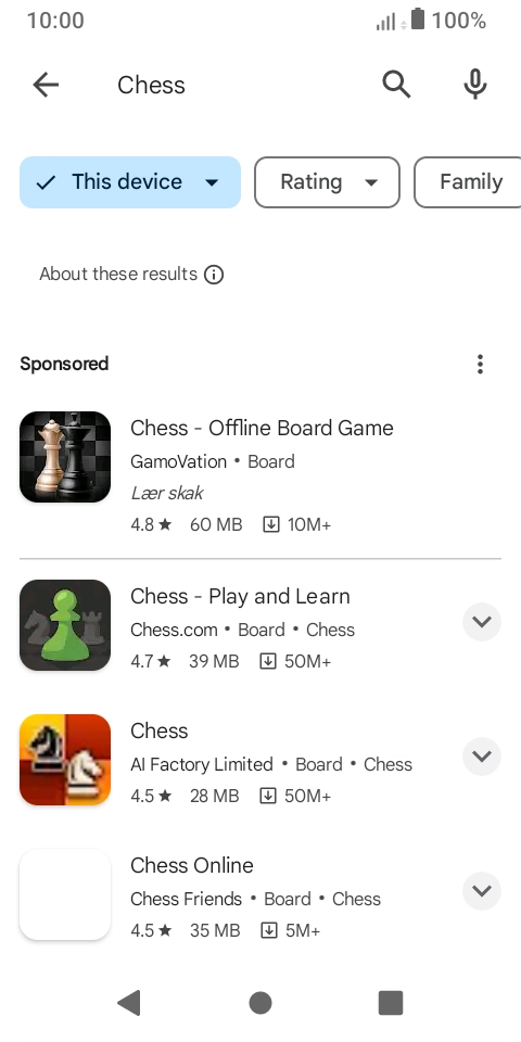 Press the required app.