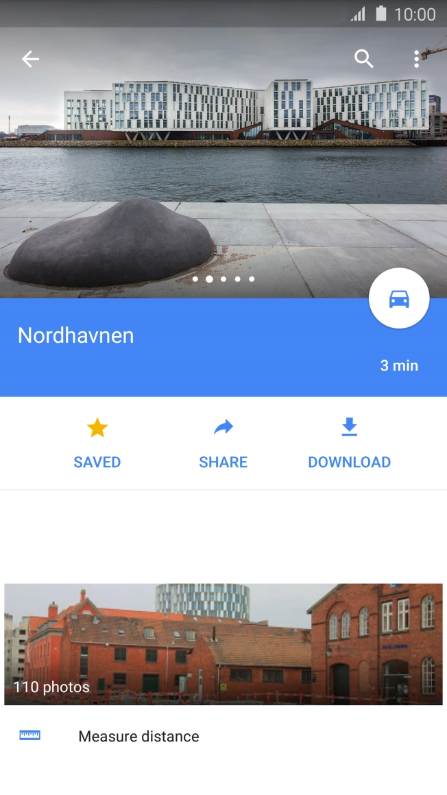 Press the travel information icon.