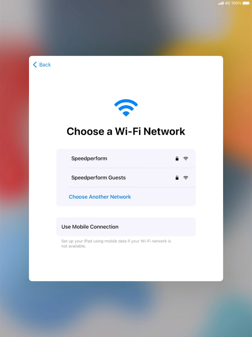 Press the required Wi-Fi network.