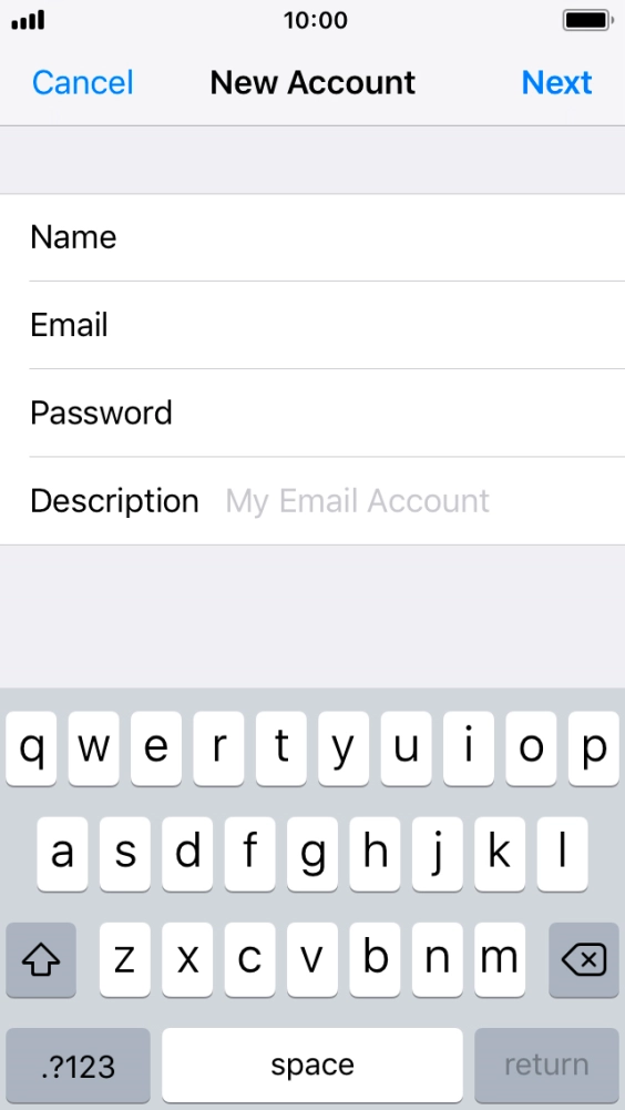 Press Description and key in the required name. Press Description and key in the required name.