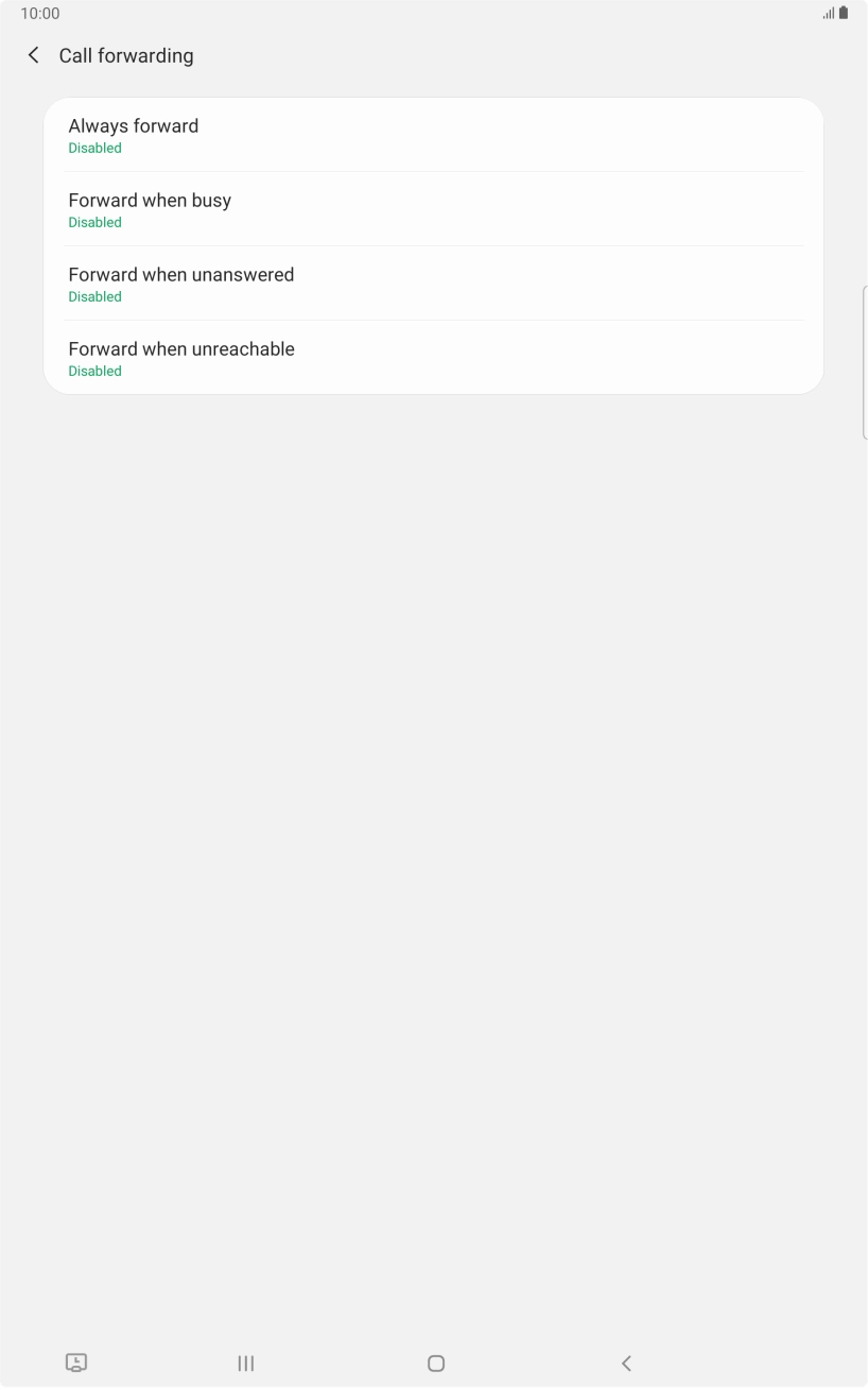 Press the required divert type.