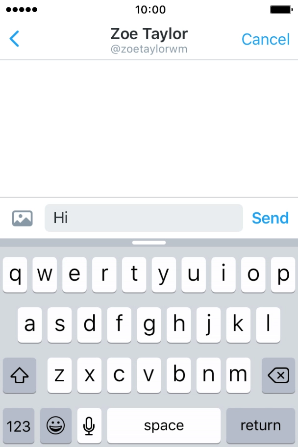 Write the required message and press Send. Write the required message and press Send.