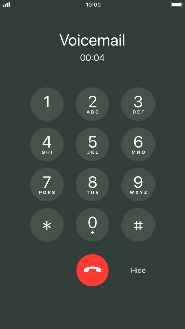 Press the end call icon to end the call.