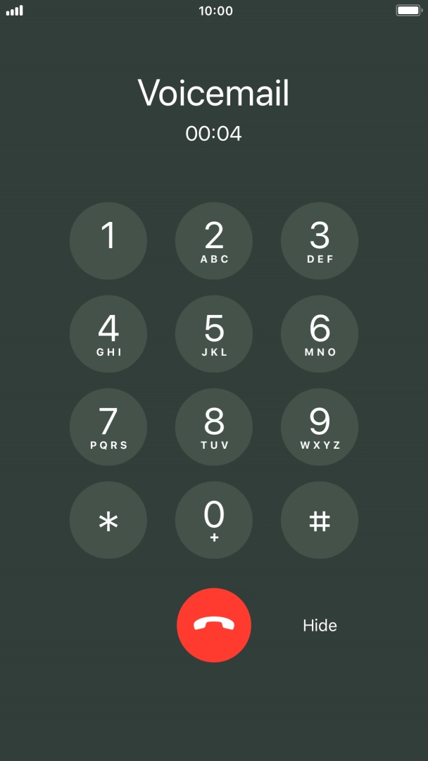 Press the end call icon to end the call.