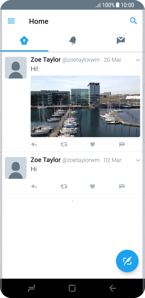 Press the new tweet icon.