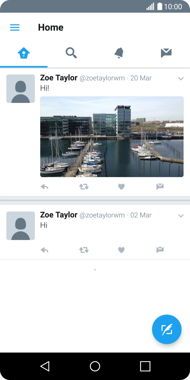 Press the new tweet icon.