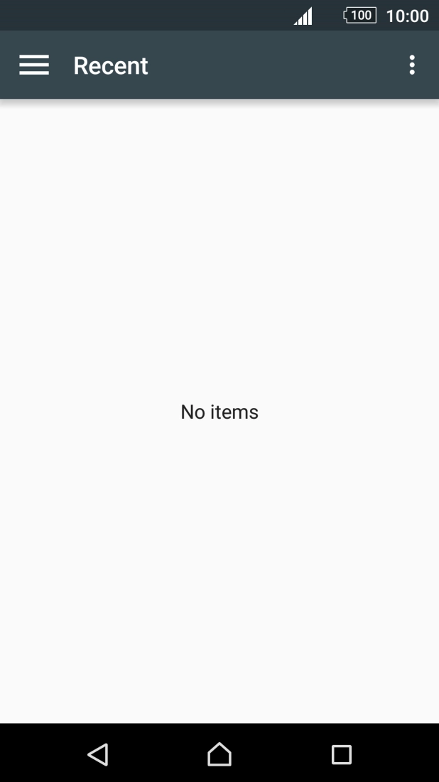 Slide your finger right starting from the left side of the screen.