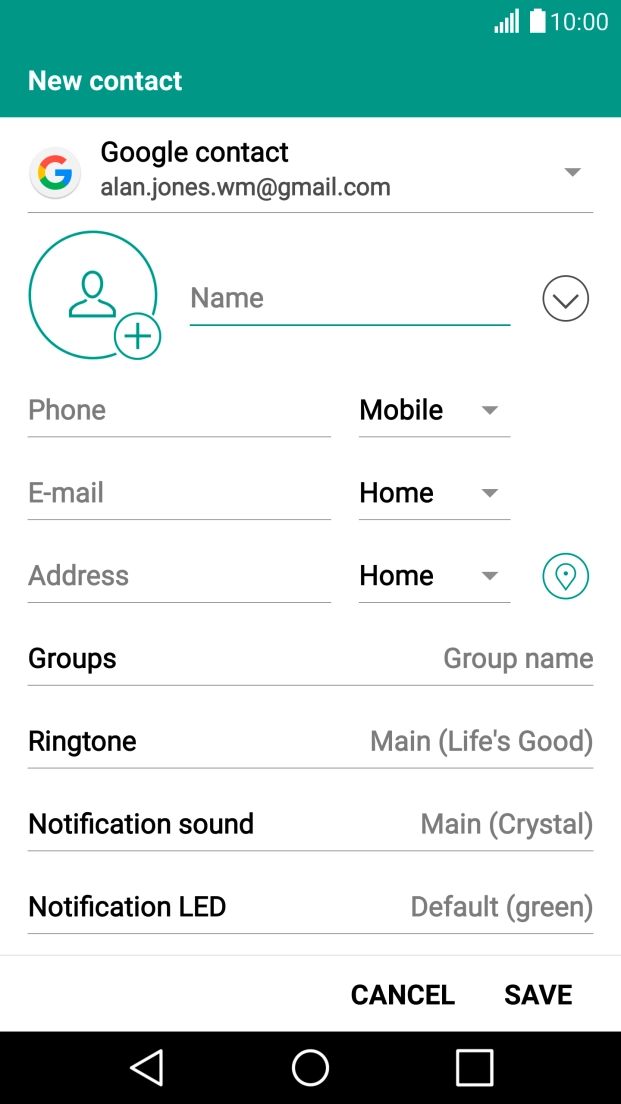Press the address book drop down list.