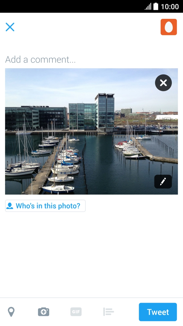 Press the text input field.