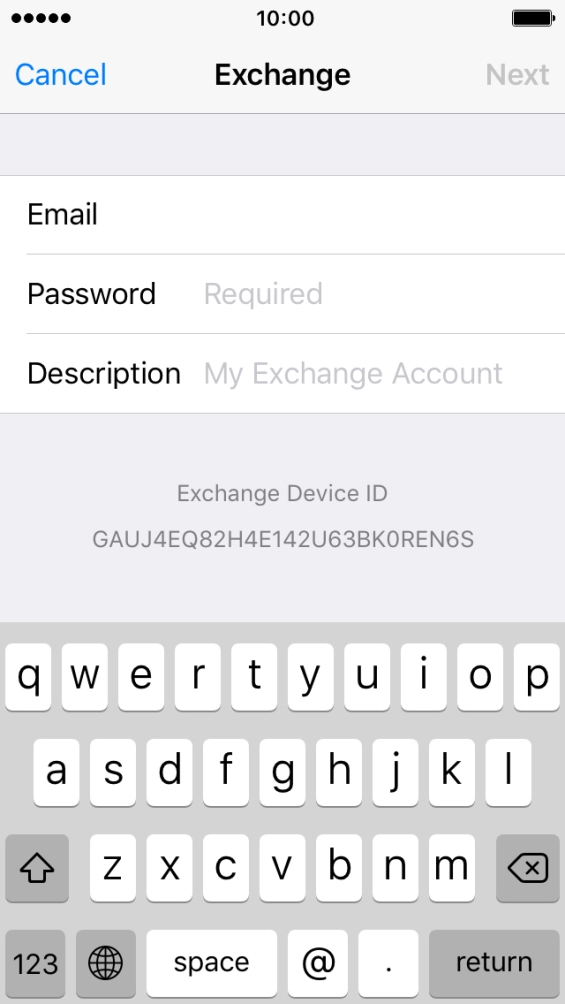 Press Password and key in the password for your email account.