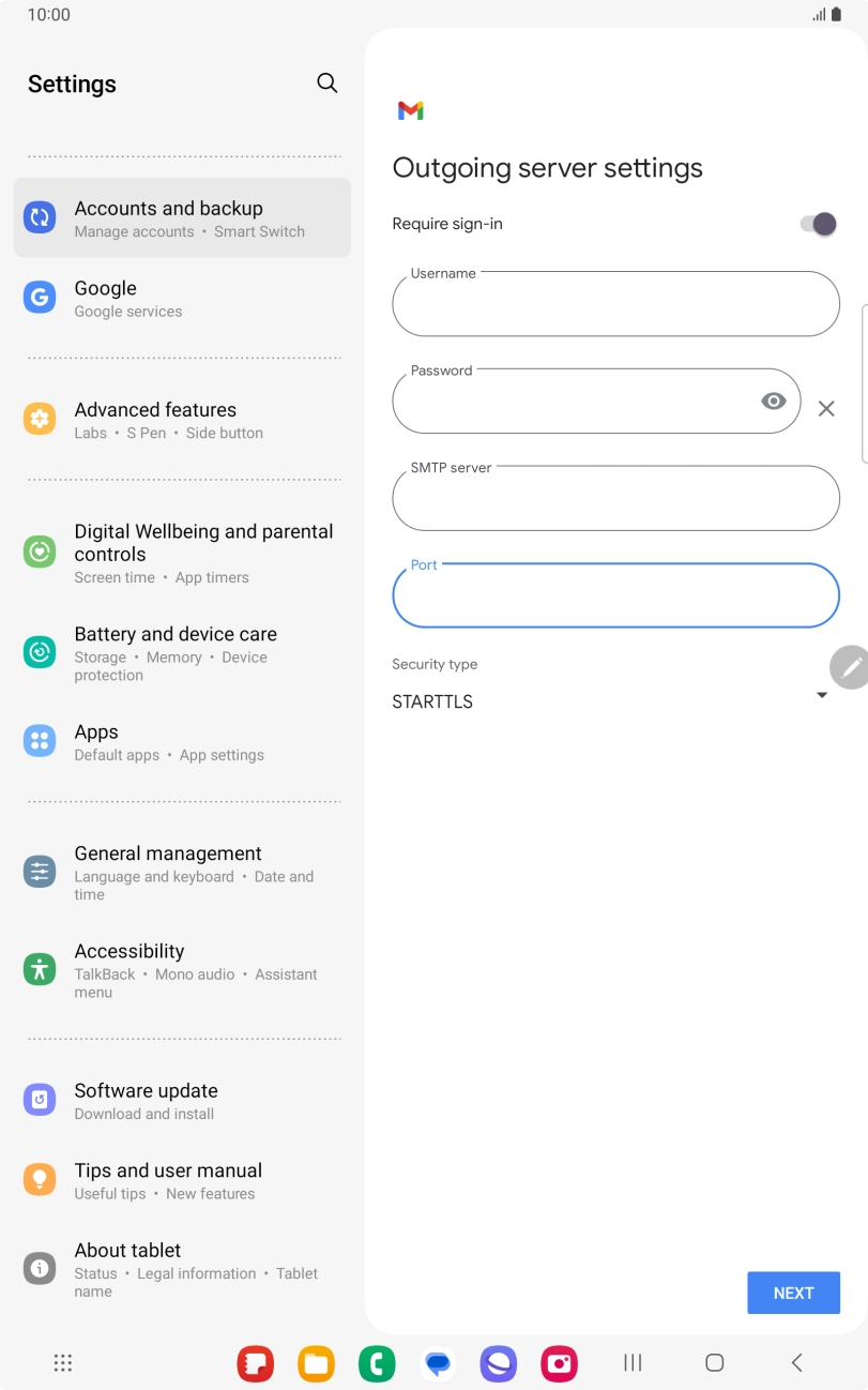 Press the drop down list below 