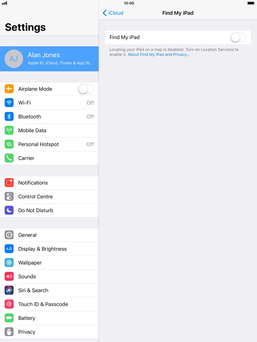 Press the indicator next to 