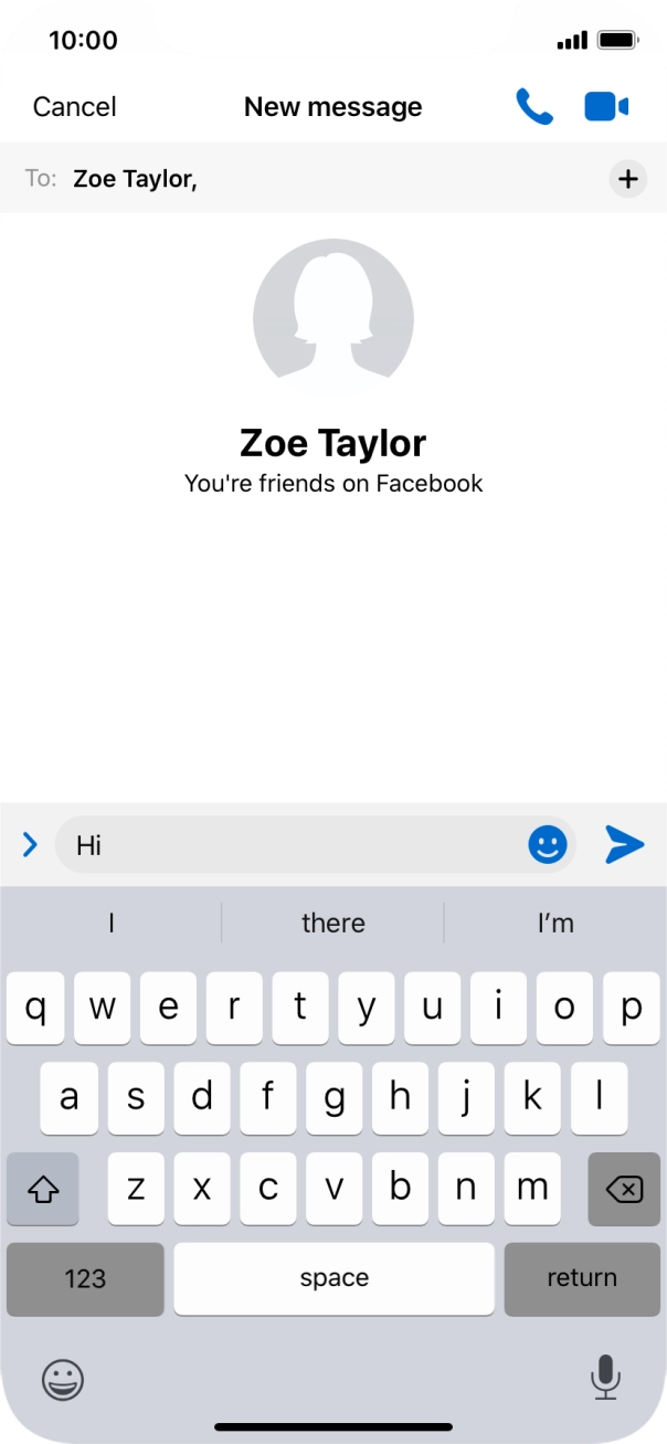 Write the required message and press the send icon.