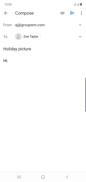 Press the attachment icon. Press the attachment icon.