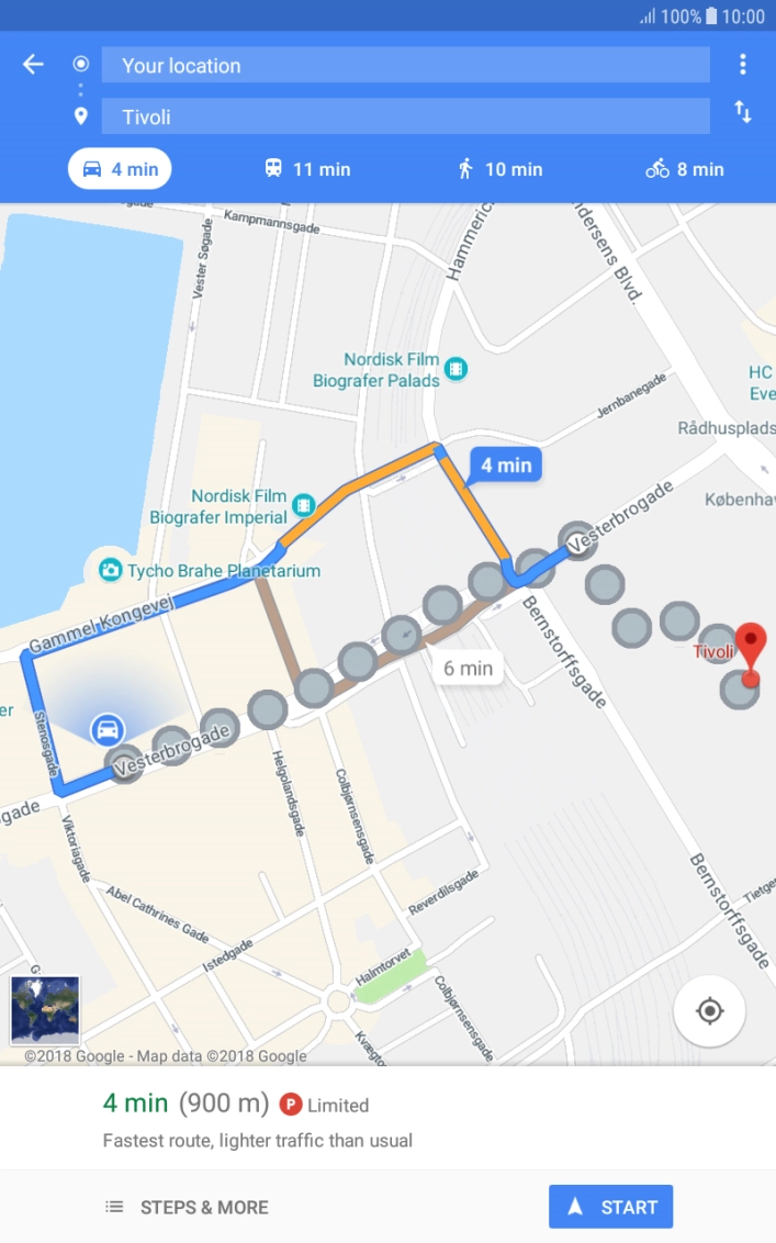 Press the required mode of transportation.