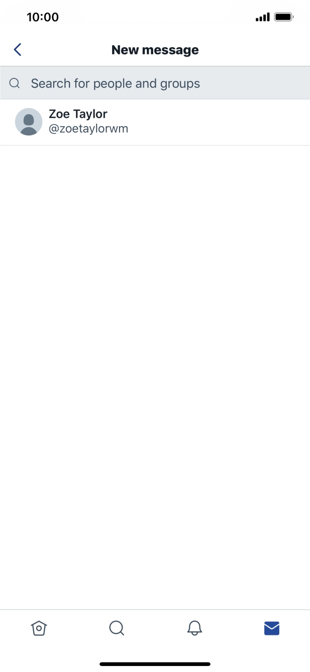 Press the search field and key in the first letters of the recipient's name.