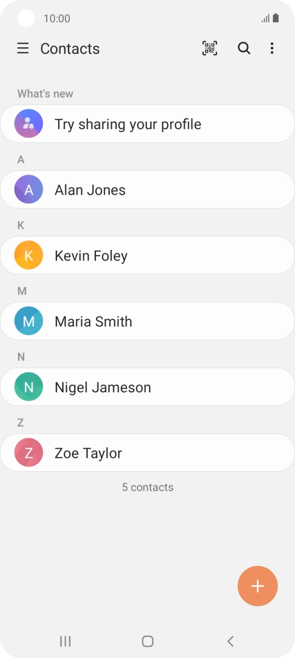 Press the new contact icon.