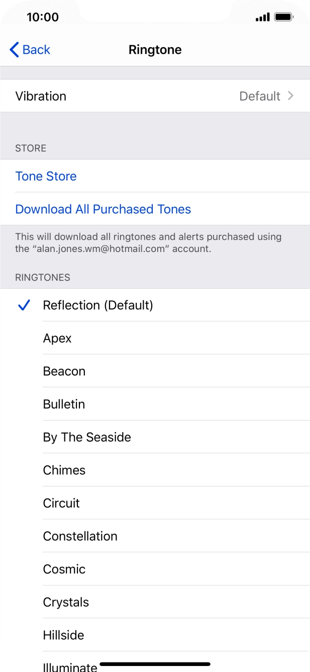 Press the different ring tones to hear them.