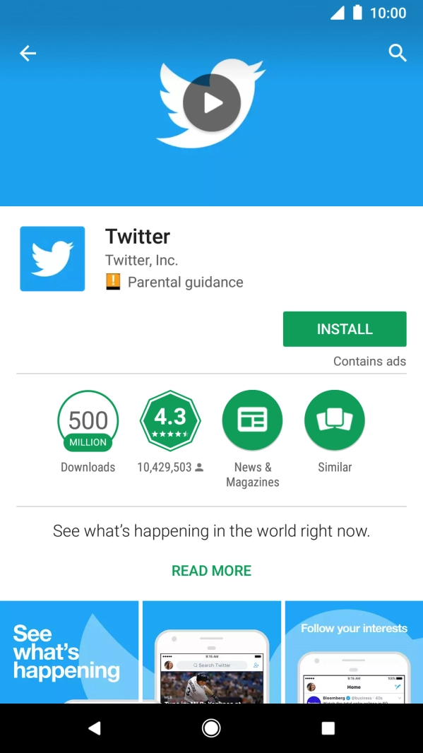 Press INSTALL and follow the instructions on the screen to install the app.