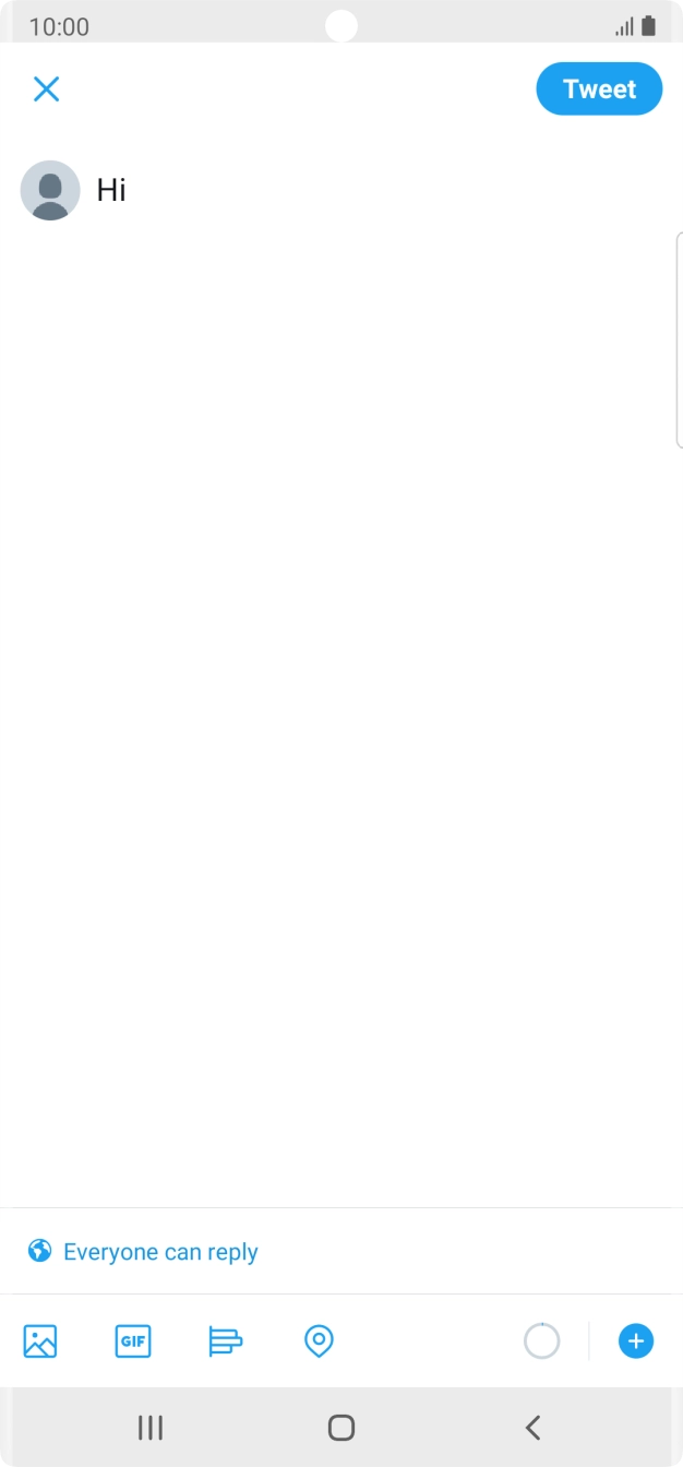 Write the required text and press Tweet.