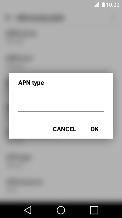 Key in default and press OK.