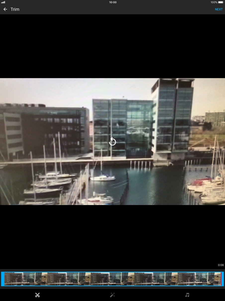 Follow the instructions on the screen to edit the video clip and press NEXT.