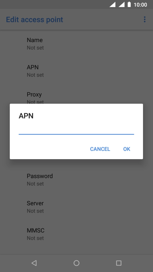 Key in telstra.wap and press OK.