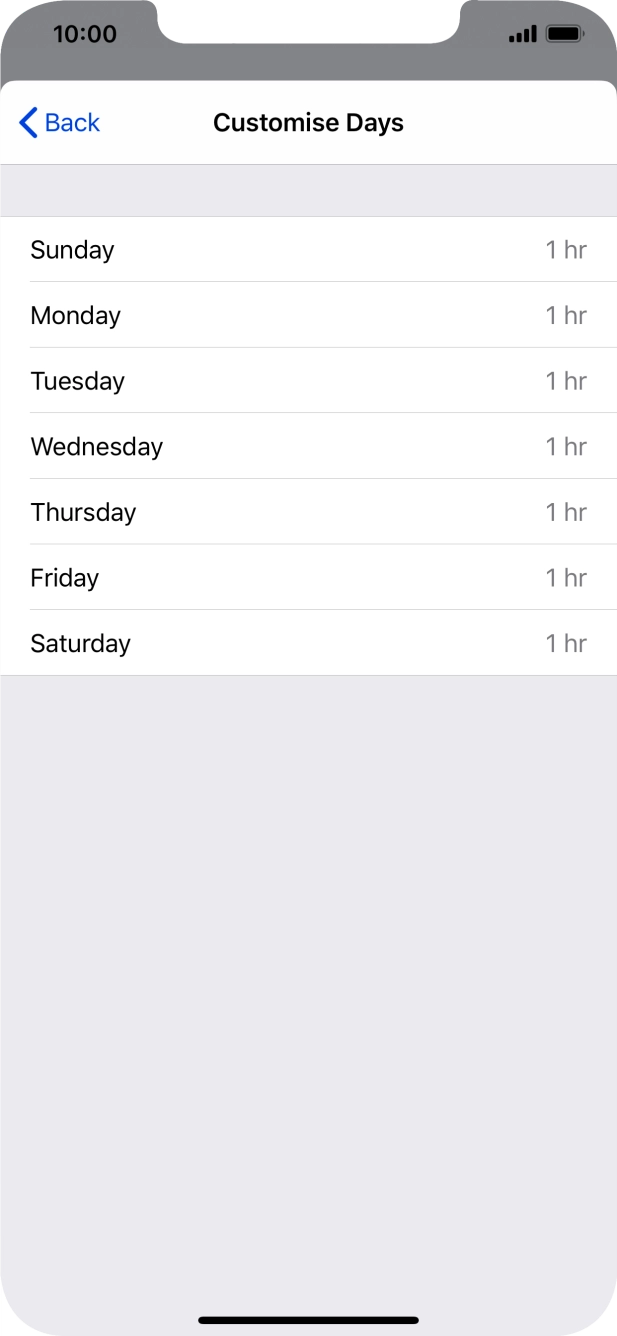 Press the required days.
