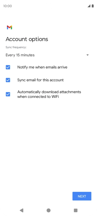 If this screen is displayed, your email account has been recognised and set up automatically. Follow the instructions on the screen to key in more information and finish setting up your phone. If this screen is displayed, your email account has been recognised and set up automatically. Follow the instructions on the screen to key in more information and finish setting up your phone.