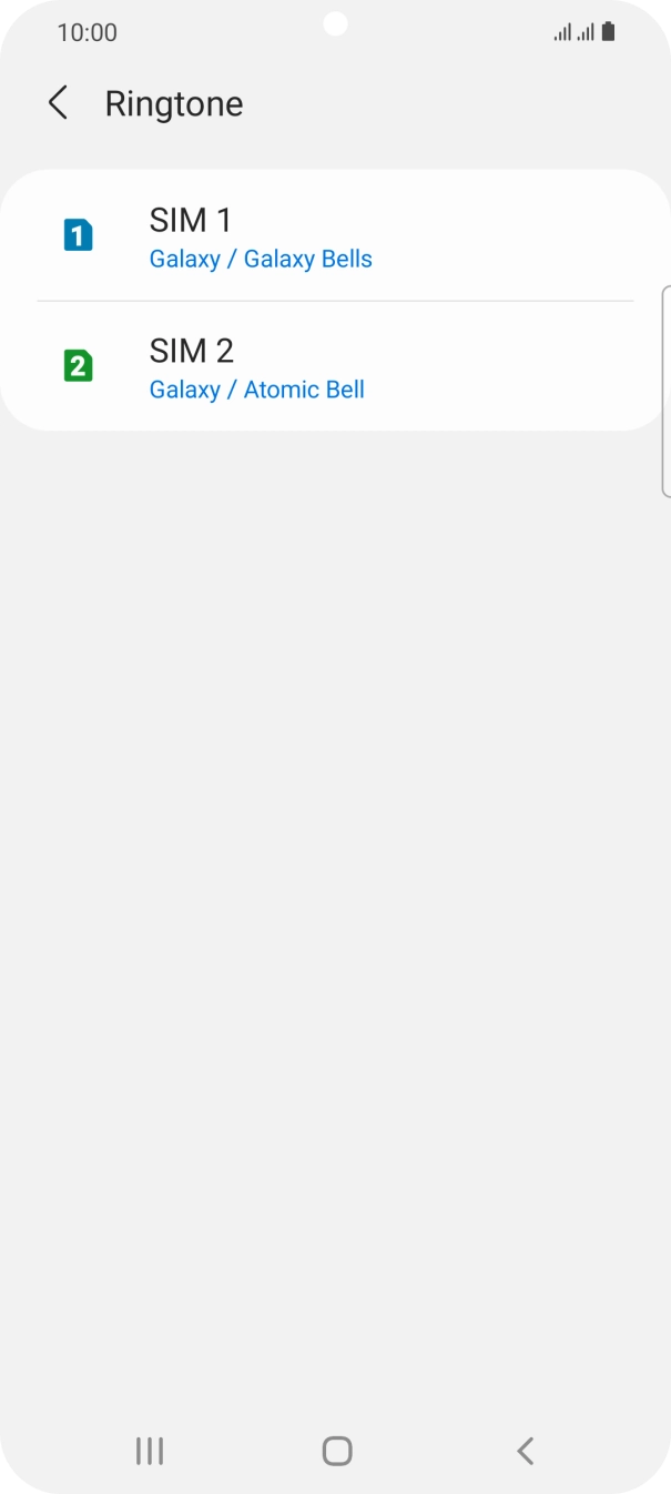Press the required SIM.