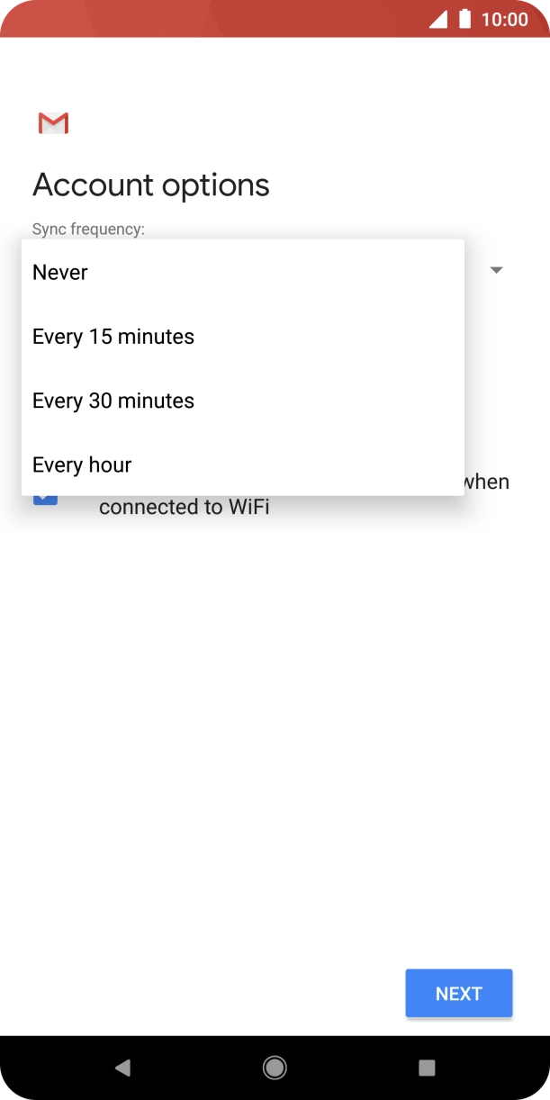 Press the required setting.