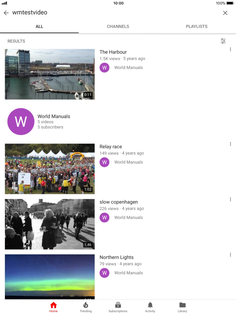 Press the required video clip.
