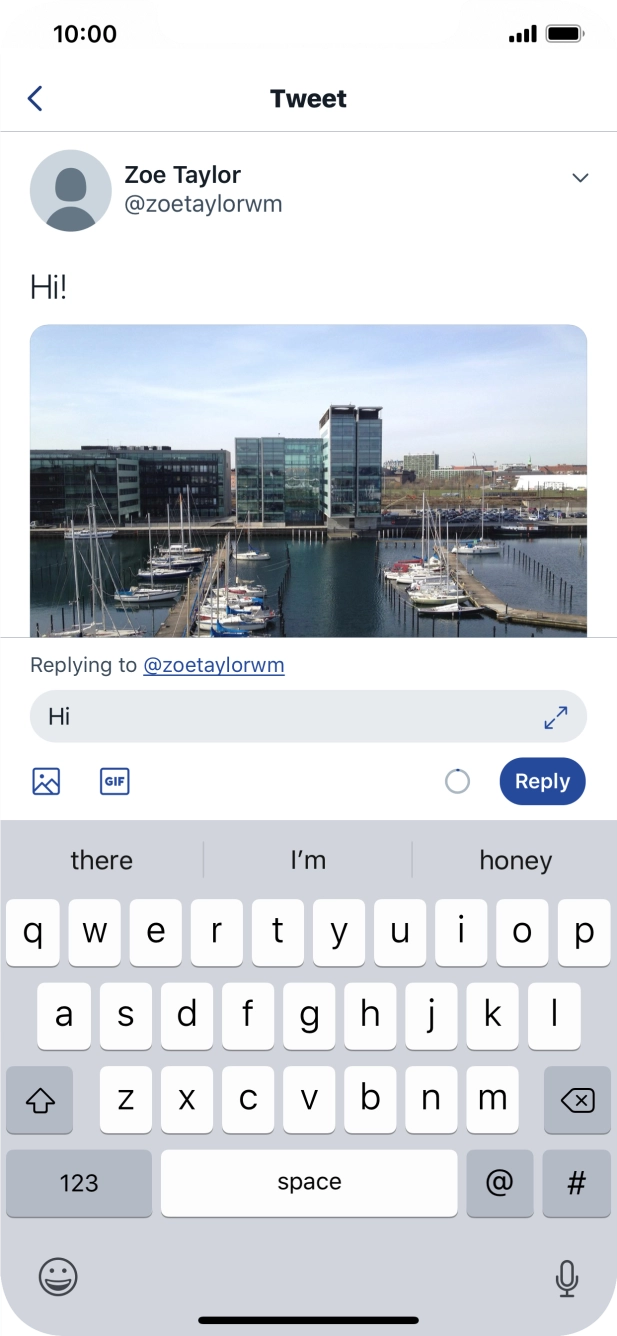 Write the required reply and press Reply.