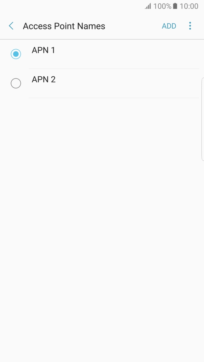 Press the field next to the data connection to activate it.