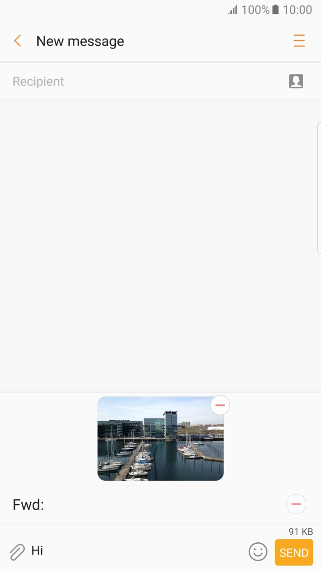 Press Recipient and key in the first letters of the recipient's name.