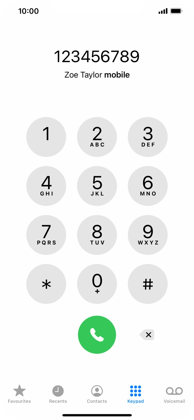Key in the required number and press the call icon.