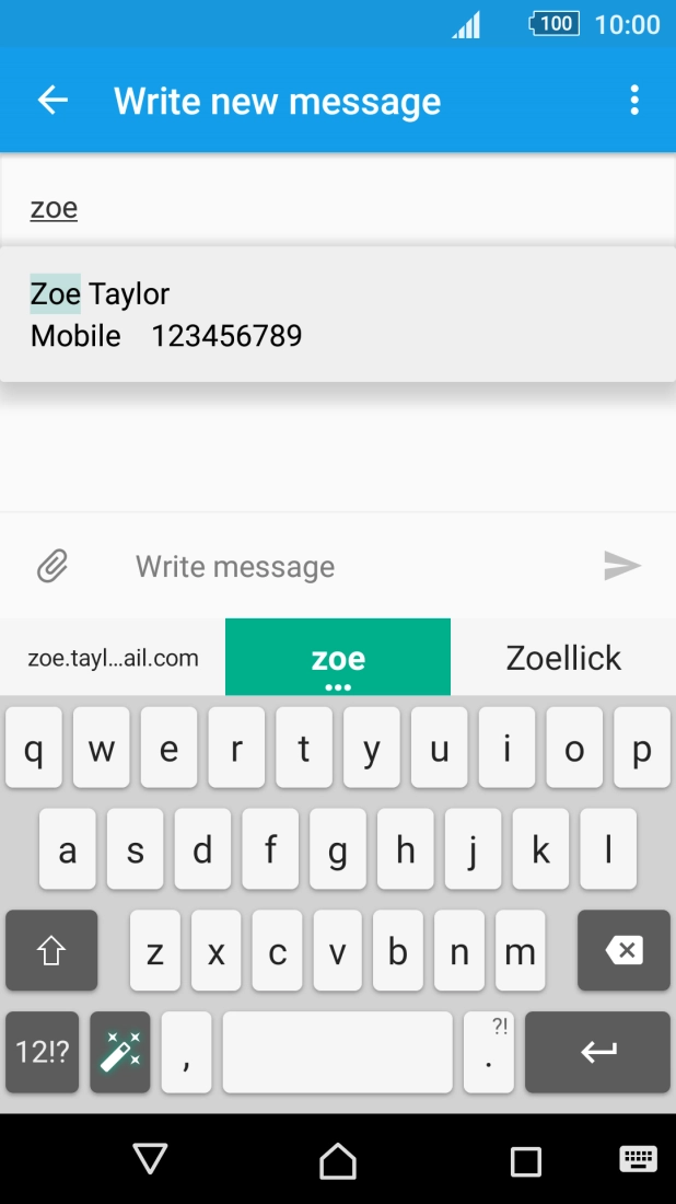 Press the required contact.