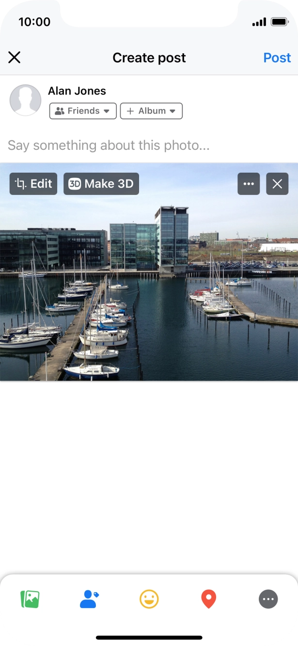 Press the text input field.