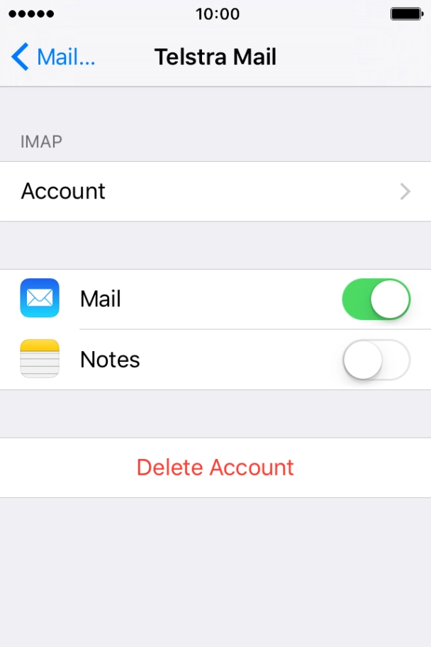 Press the required email account.