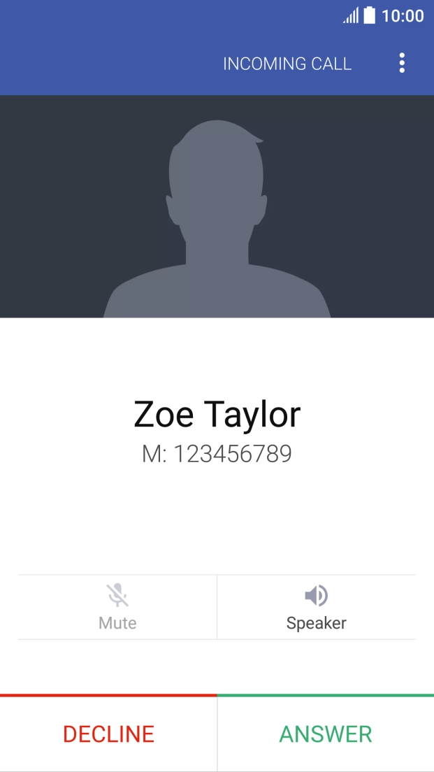 When you have an ongoing call, a new call is signalled by a sound. Press ANSWER to answer the new call.