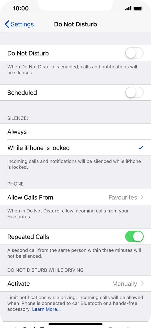 Press the indicator next to 