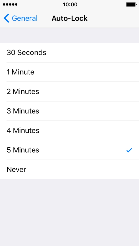 Press the required setting.