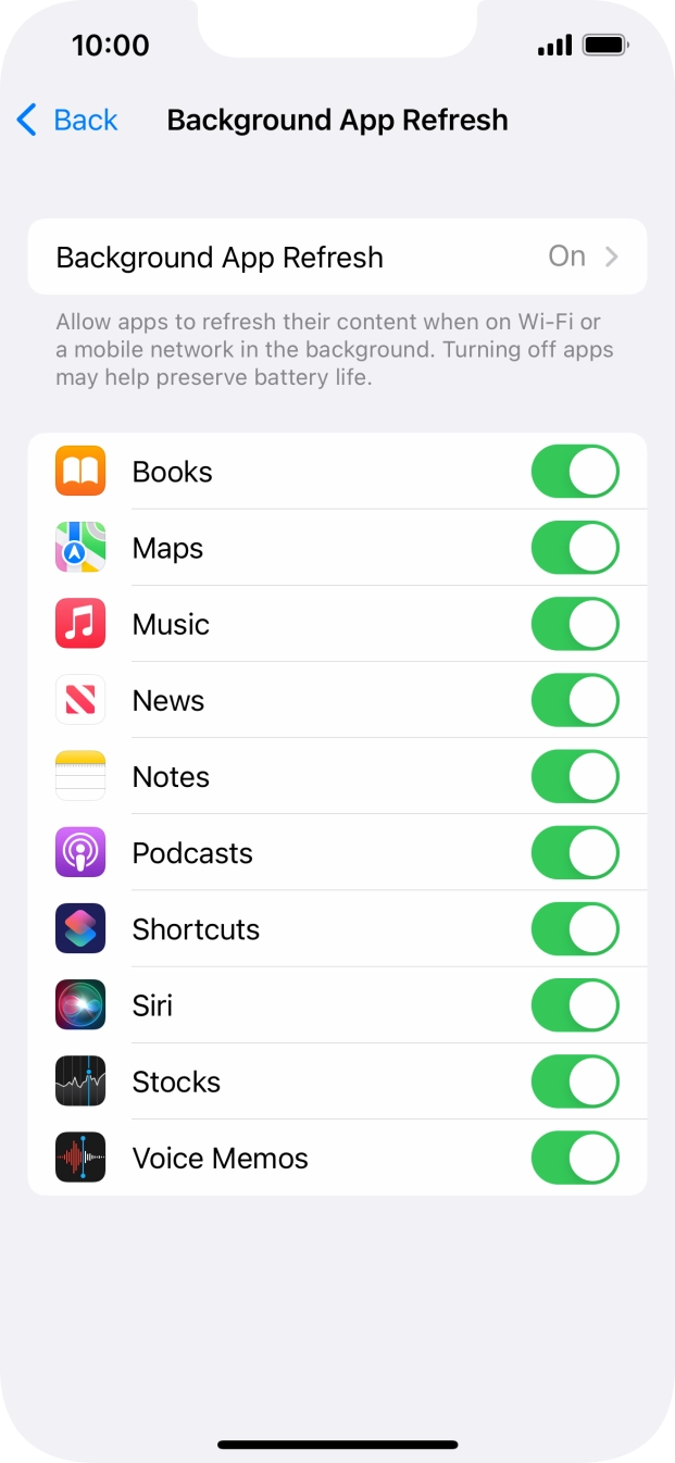 Press Background App Refresh. Press Background App Refresh.