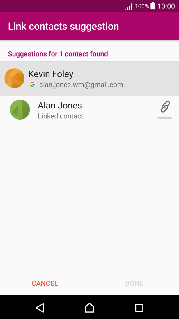 Press the merge icon.