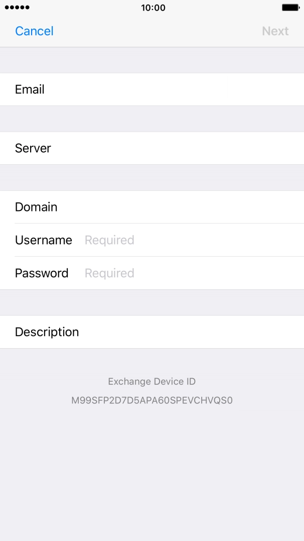 Press Username and key in the username.