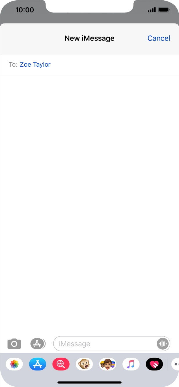 You can also send pictures, video clips, audio files and different effects in your iMessage. Follow the instructions on the screen to send your iMessage with the required content.