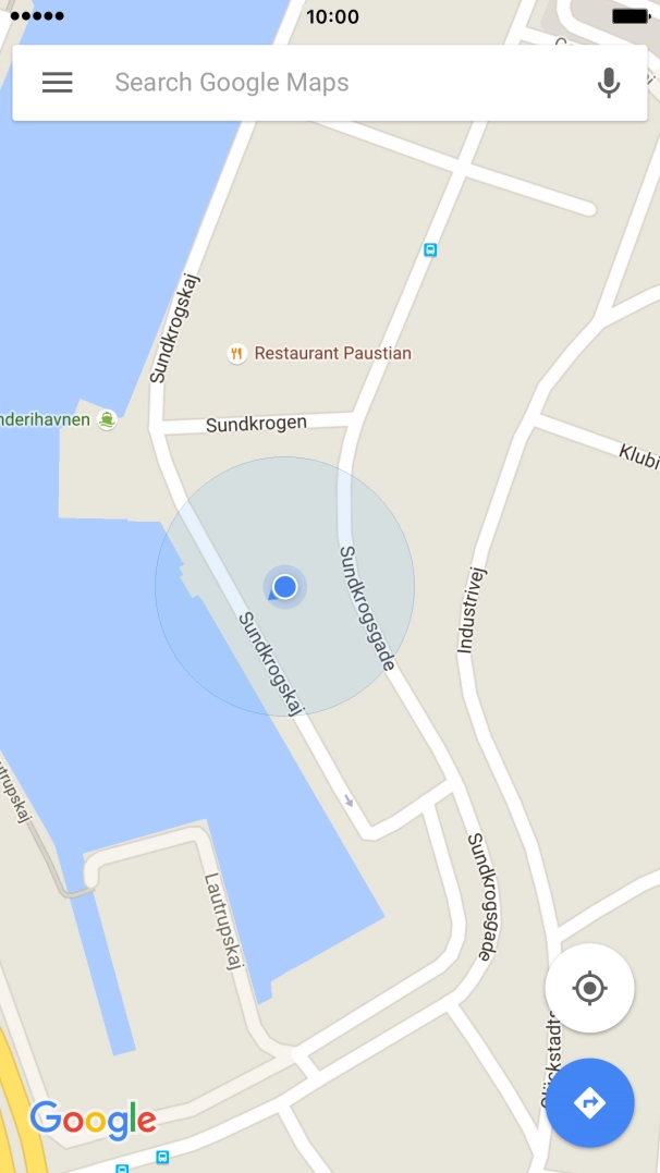 Press Search Google Maps and key in the required search word.