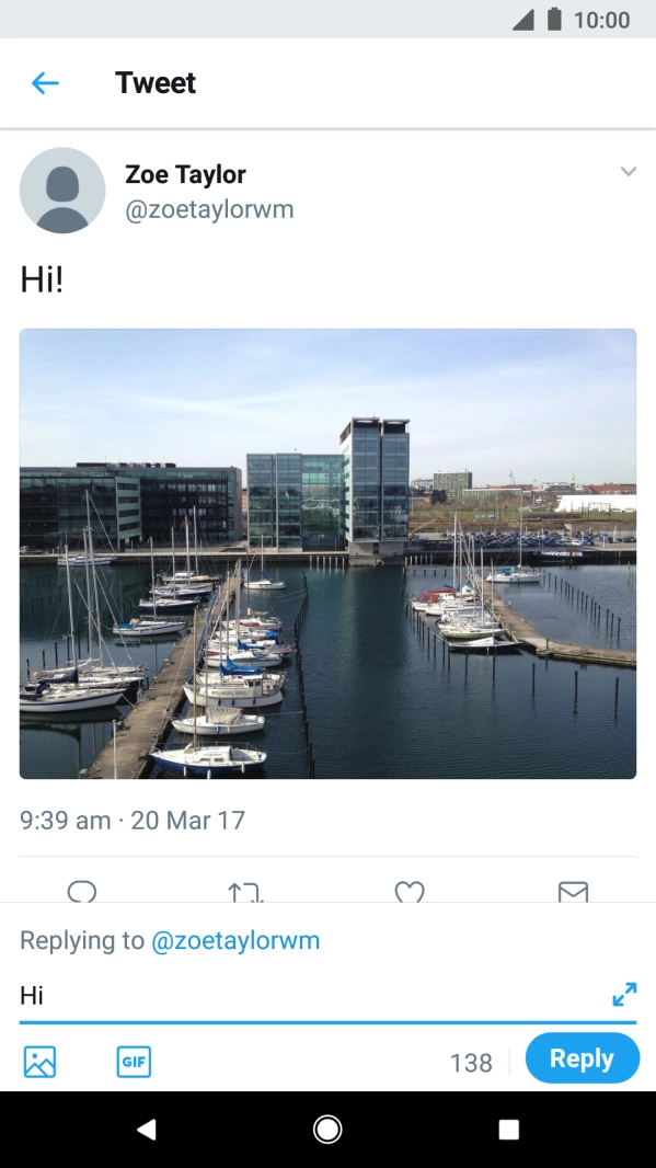 Write the required reply and press Reply.