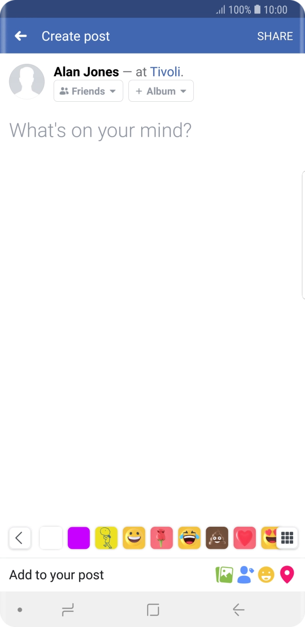 Press the text input field.